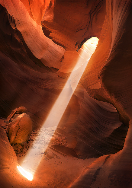 Wo Chi is navajo for 'light shaft'. I took this near the summer solstice in a deep slot canyon, and at that time of the year...
